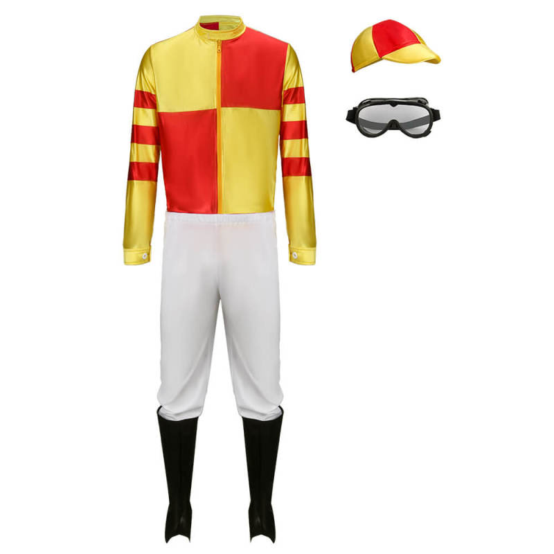 Men's Horse Jockey Costume Uniform Fancy Dress