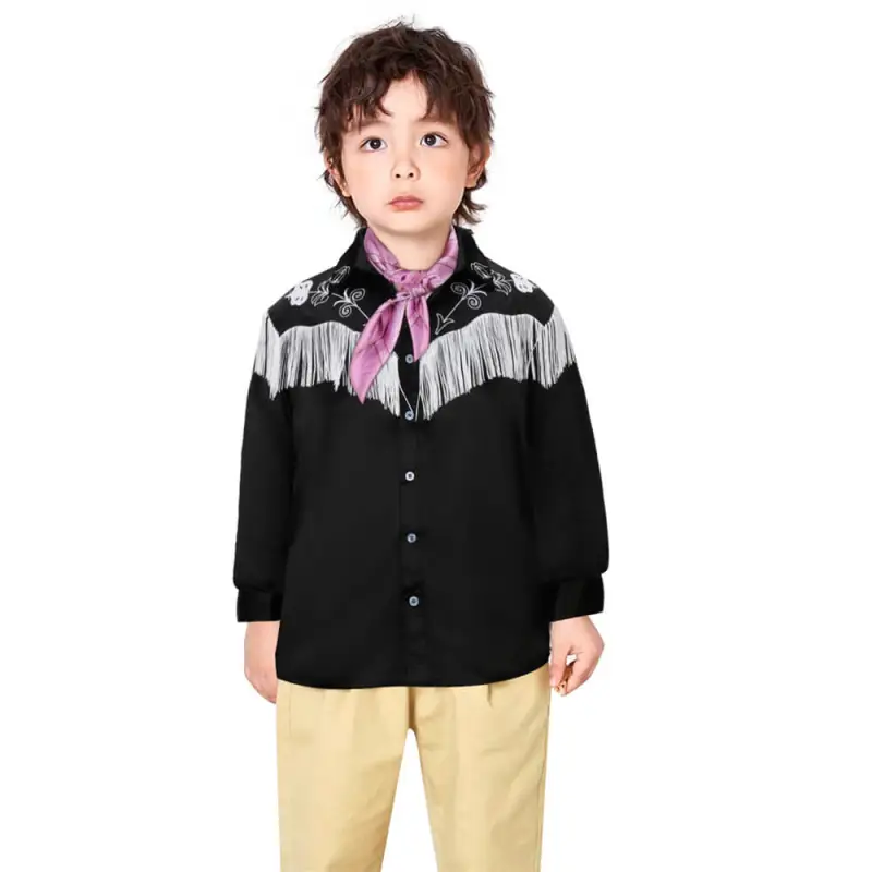 Kids Ken Cowboy Outfits Ryan Gosling Cosplay Shirt with Scarf