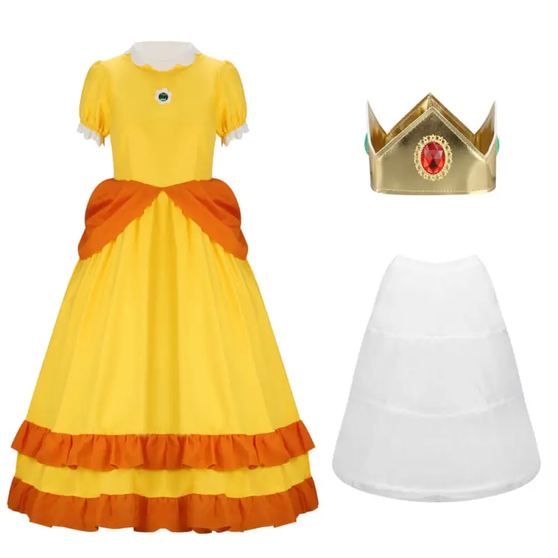 Princess Daisy Dress Super Mario Cosplay Costume For Women