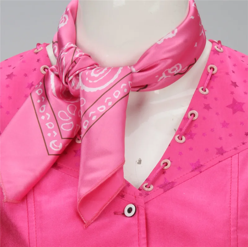 Margot Robbie Cowgirl Costume Pink Elastic Farbric