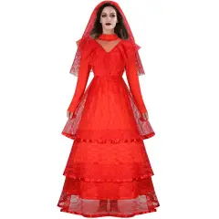 Beetlejuice Lydia Deetz Bride Dress Wedding Cosplay Costume Halloween