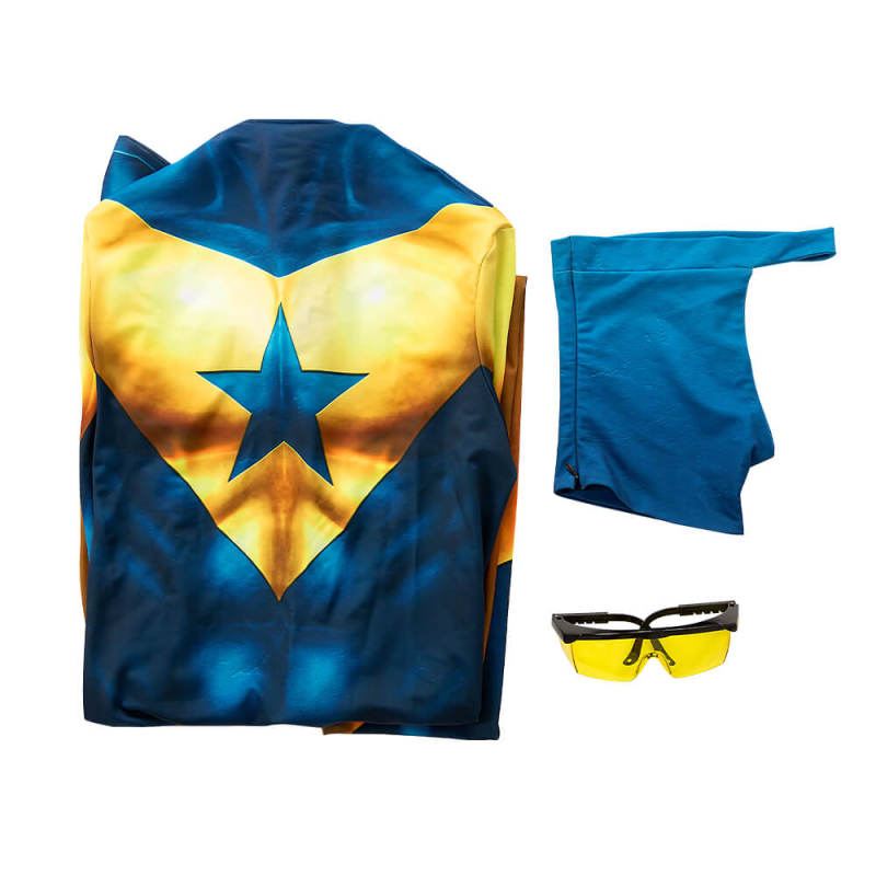 Booster Gold Cosplay Costume Michael Carter Spandex Jumpsuit