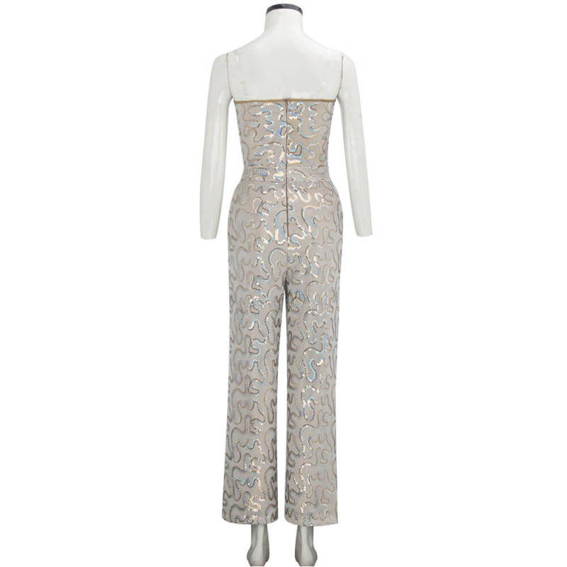 Margot Robbie Disco Jumpsuit Sequins Cosplay Costume