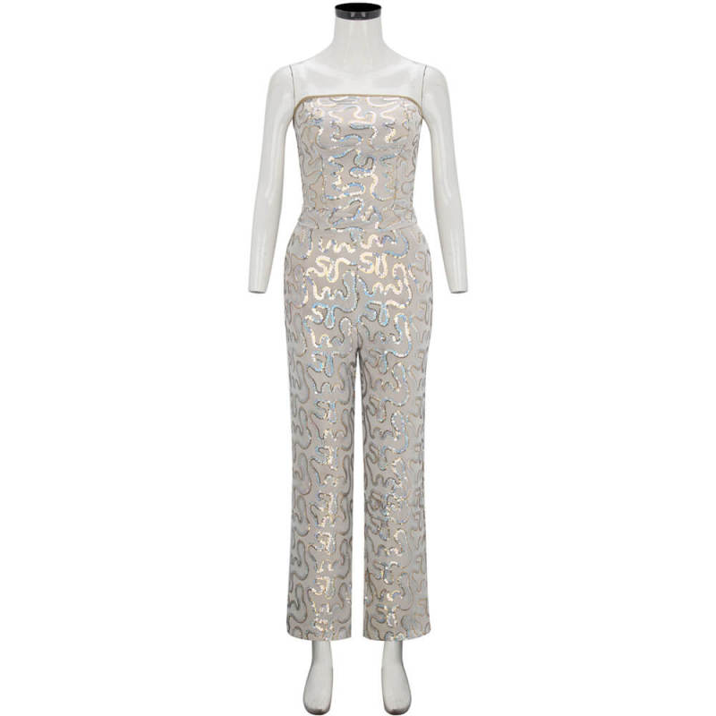 Margot Robbie Disco Jumpsuit Sequins Cosplay Costume