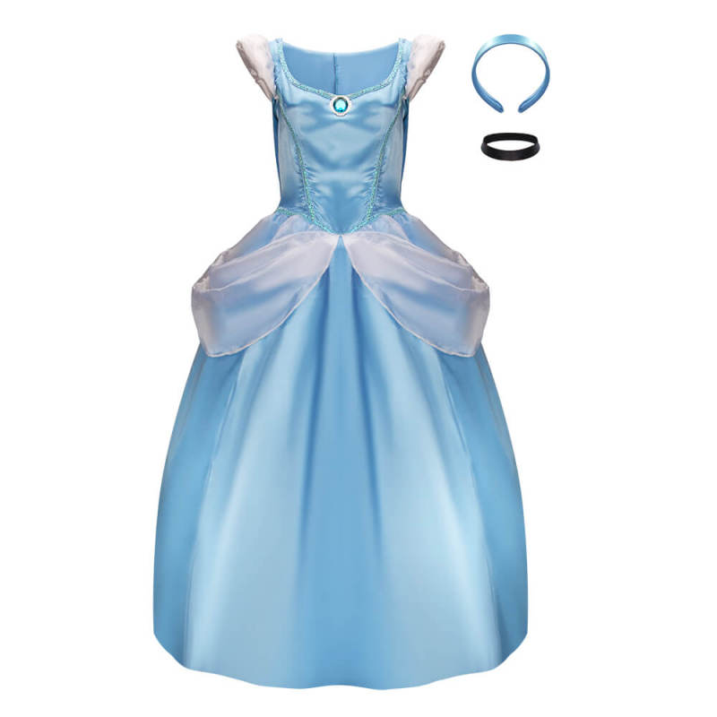 Cinderella Blue Princess Dress Cosplay Costume