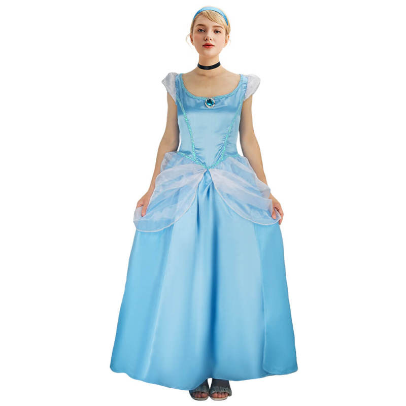 Cinderella Blue Princess Dress Cosplay Costume