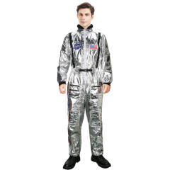 Men's Astronaut Costume NASA Silver Space Suit for Halloween (Ready to Ship)