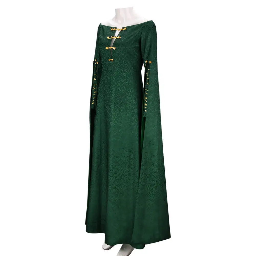 Alicent Hightower Cosplay Costume House of the Dragon Dark Green Dress  Hallowcos