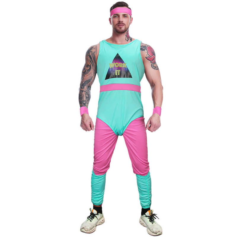 80s Fitness Workout Costumes for Men Halloween Outfits