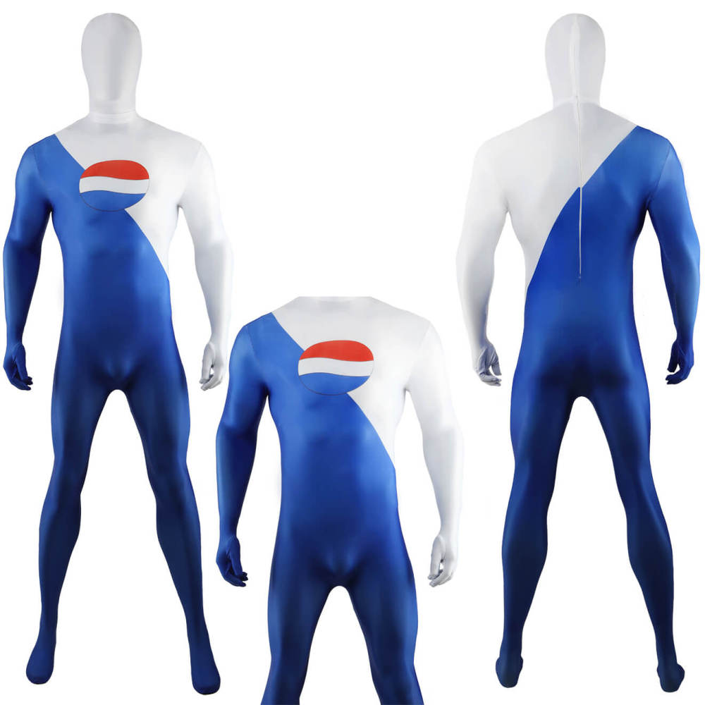 Game Pepsiman Cosplay Costume Superhero Spandex Bodysuit Mask
