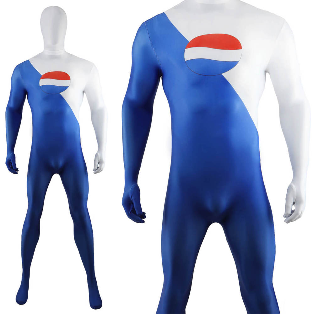 Game Pepsiman Cosplay Costume Superhero Spandex Bodysuit Mask