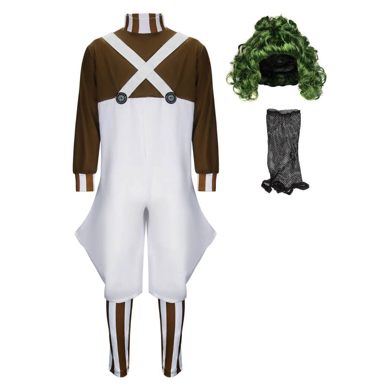 Oompa Loompa Cosplay Costume Willy Wonka Charlie and the Chocolate Factory