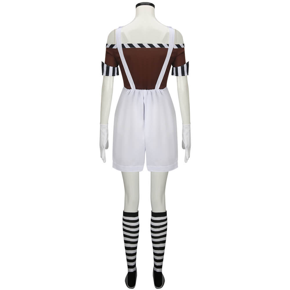 Women's Oompa Loompa Costume Willy Wonka Worker Cosplay