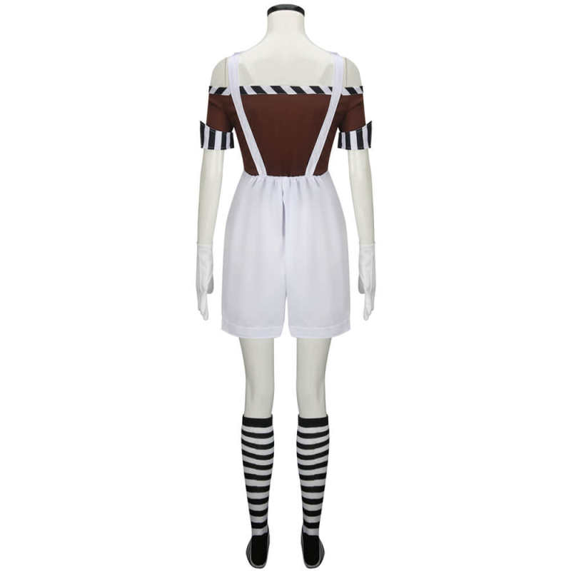 Women's Oompa Loompa Costume Willy Wonka Worker Cosplay