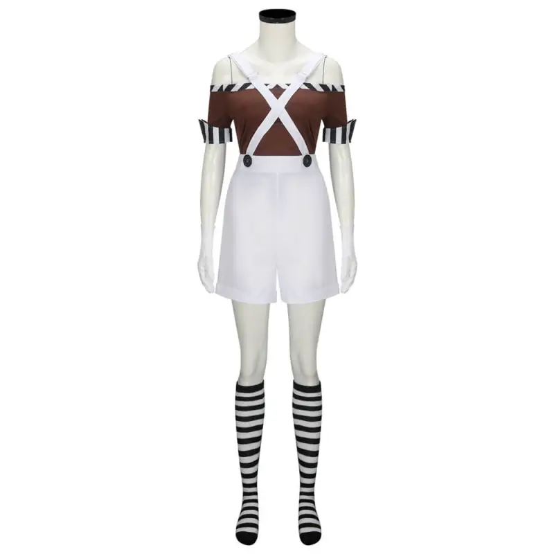 Women #39 s Oompa Loompa Costume Willy Wonka Worker Cosplay Hallowcos