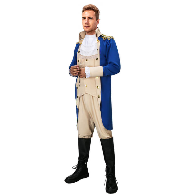 Men's George Washington Costume Uniform Halloween Outfits