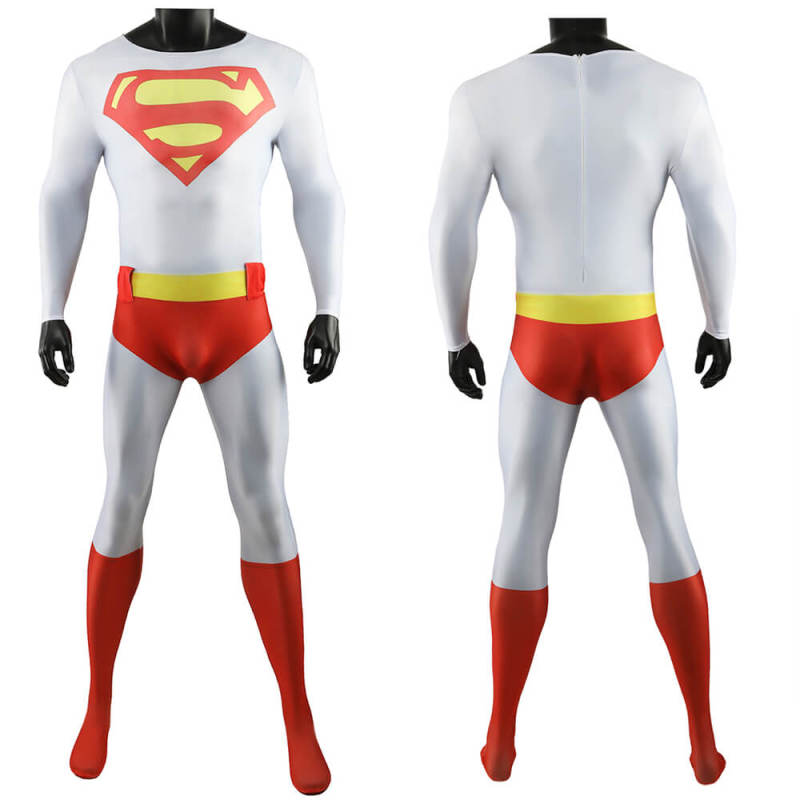 Superman White Cosplay Costume Adults Kids