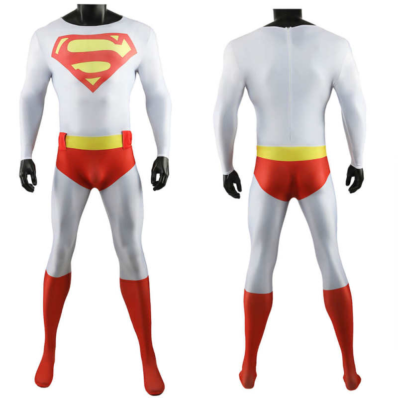 Superman White Cosplay Costume Adults Kids