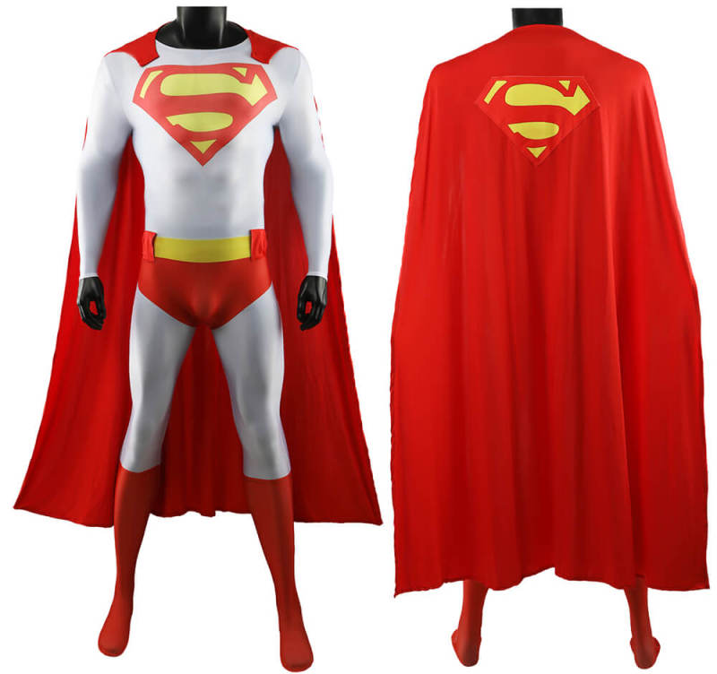 Superman White Cosplay Costume Adults Kids