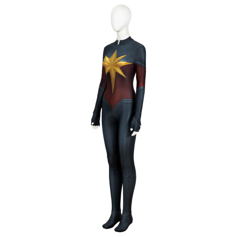 The Marvels Carol Danvers Cosplay Costume Captain Marvel Spandex Jumpsuit