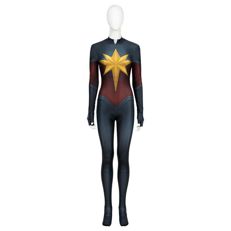 The Marvels Carol Danvers Cosplay Costume Captain Marvel Spandex Jumpsuit