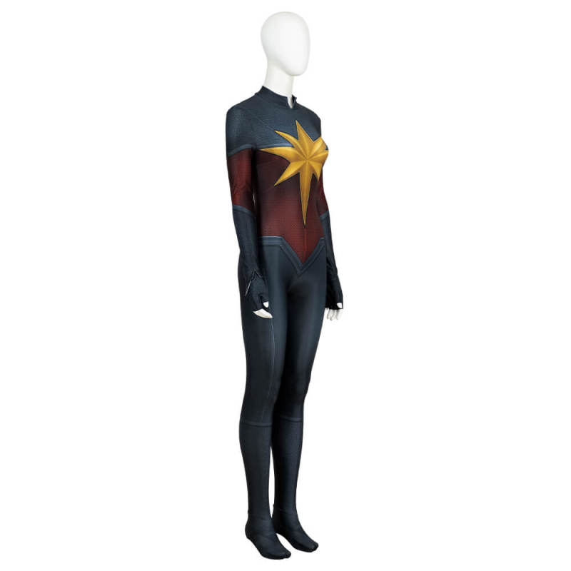 The Marvels Carol Danvers Cosplay Costume Captain Marvel Spandex Jumpsuit