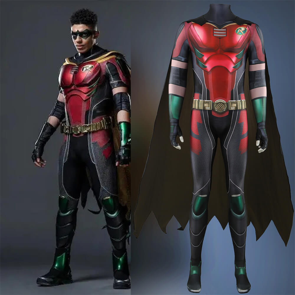 Titans Season 4 Robin Suit Tim Drake Cosplay Costume Adults Kids Hallowcos