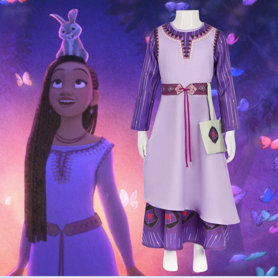 Disney Wish Asha Dress For Kids Cosplay Costume