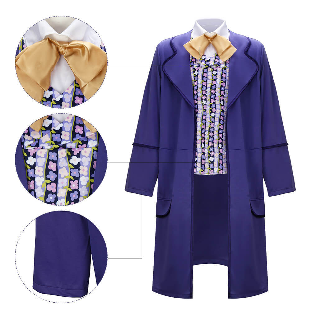 Willy Wonka Cosplay Costume Tops Hat Charlie and the Chocolate Factory