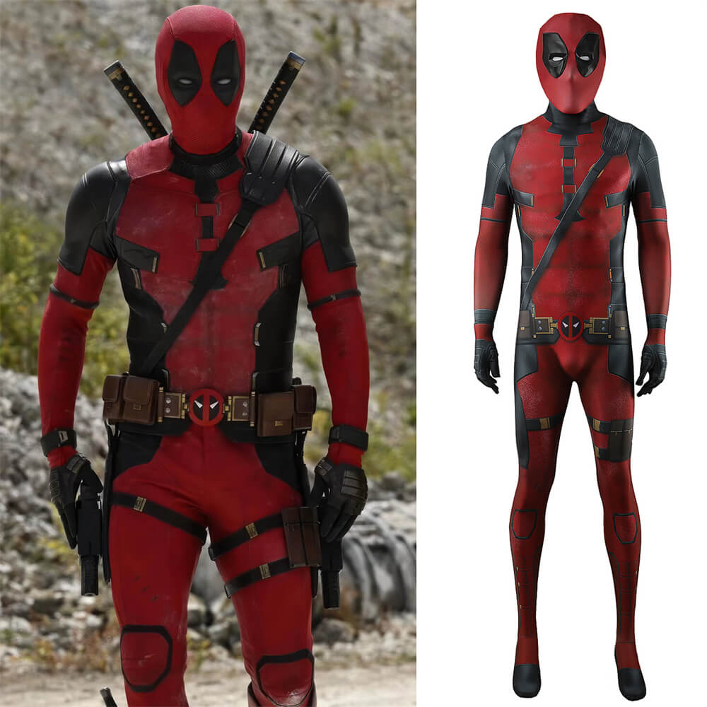 Deadpool 3 Wade Wilson Jumpsuit Cosplay Costume Adults Kids Hallowcos, image size:1000x1000