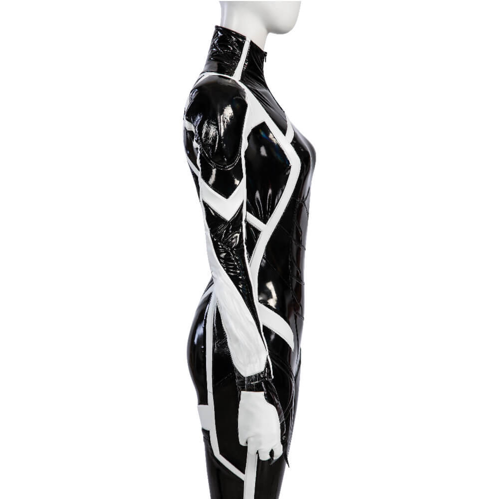 Spider-Man 2 PS5 Black Cat Suit Cosplay Costume Felicia Hardy PU Leather