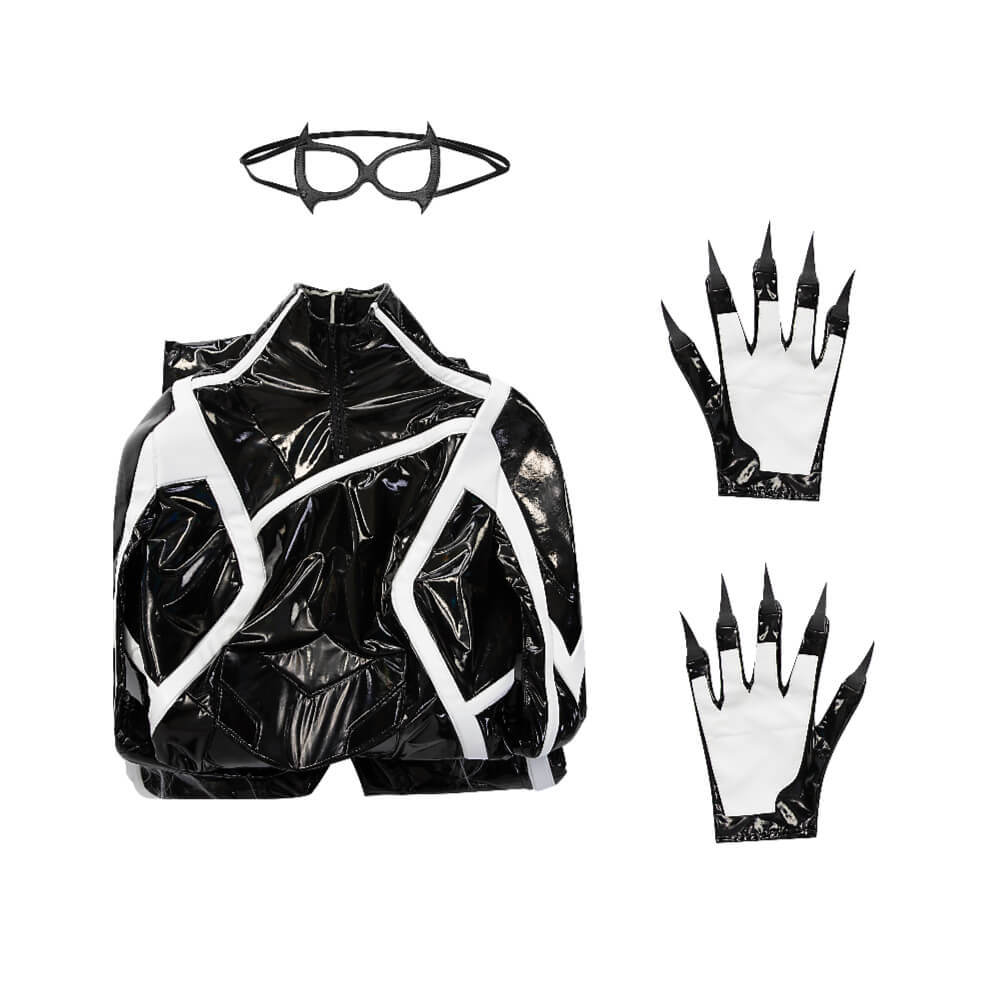 Spider-Man 2 PS5 Black Cat Suit Cosplay Costume Felicia Hardy PU Leather