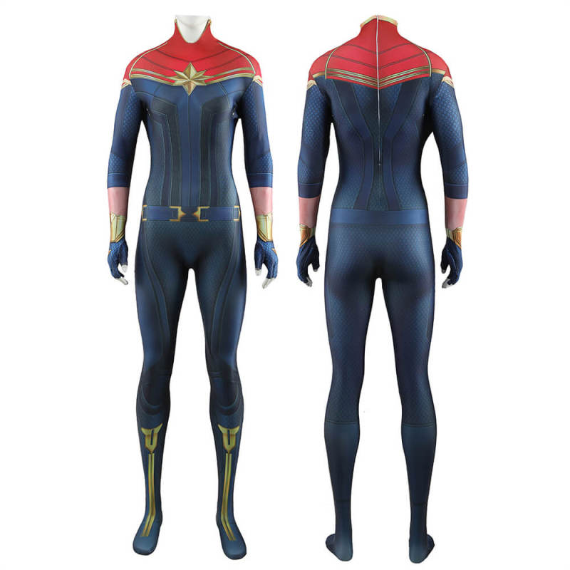 The Marvels Captain Marvel Costume Carol Danvers Cosplay Jumpsuit Hallowcos