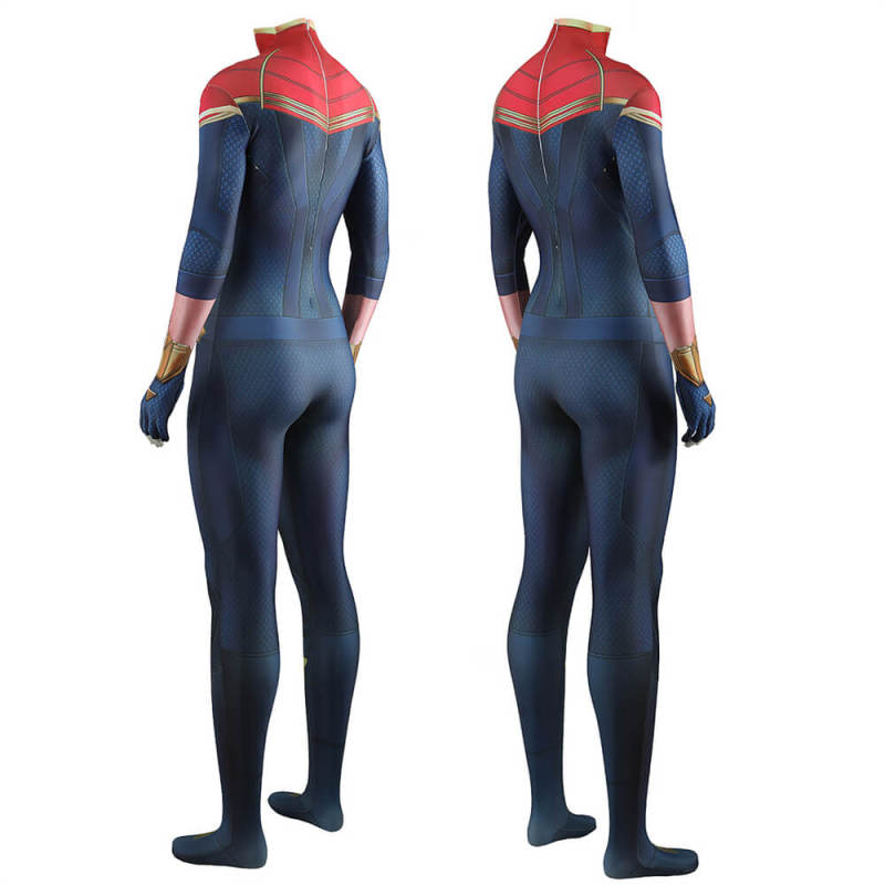 The Marvels Captain Marvel Costume Carol Danvers Cosplay Jumpsuit Hallowcos