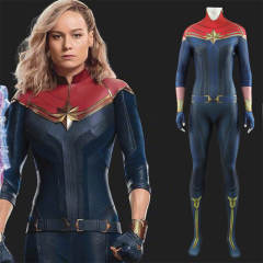 The Marvels Captain Marvel Costume Carol Danvers Cosplay Jumpsuit Hallowcos