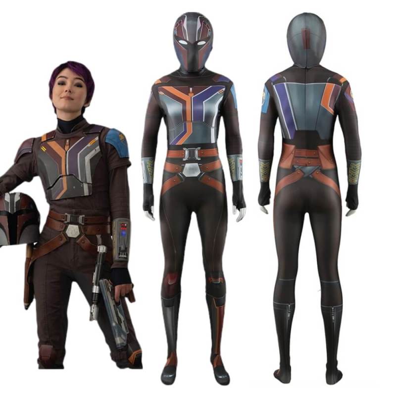 Ahsoka Sabine Wren Bodysuit Cosplay Costume Star Wars Adults Kids