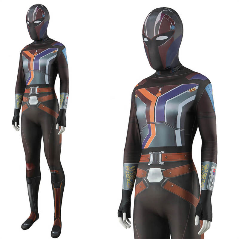 Ahsoka Sabine Wren Bodysuit Cosplay Costume Star Wars Adults Kids