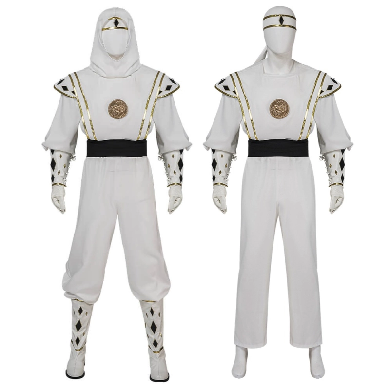 White Ninja Ranger Tommy Oliver Cosplay Costume -Power Rangers Hallowcos