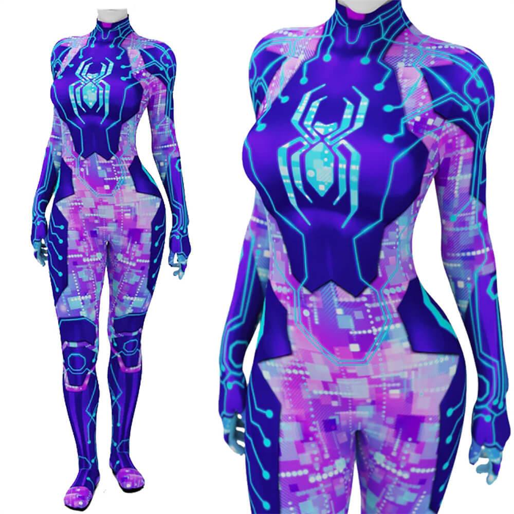 Spider-Byte Jumpsuit Spider-Man Across the Spider-Verse Cosplay Costume Adults Kids