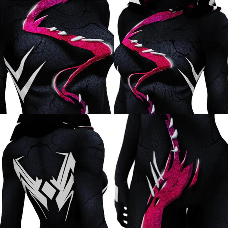 Spider Gwen Venom Symbiote Suit Cosplay Costume Adults Kids