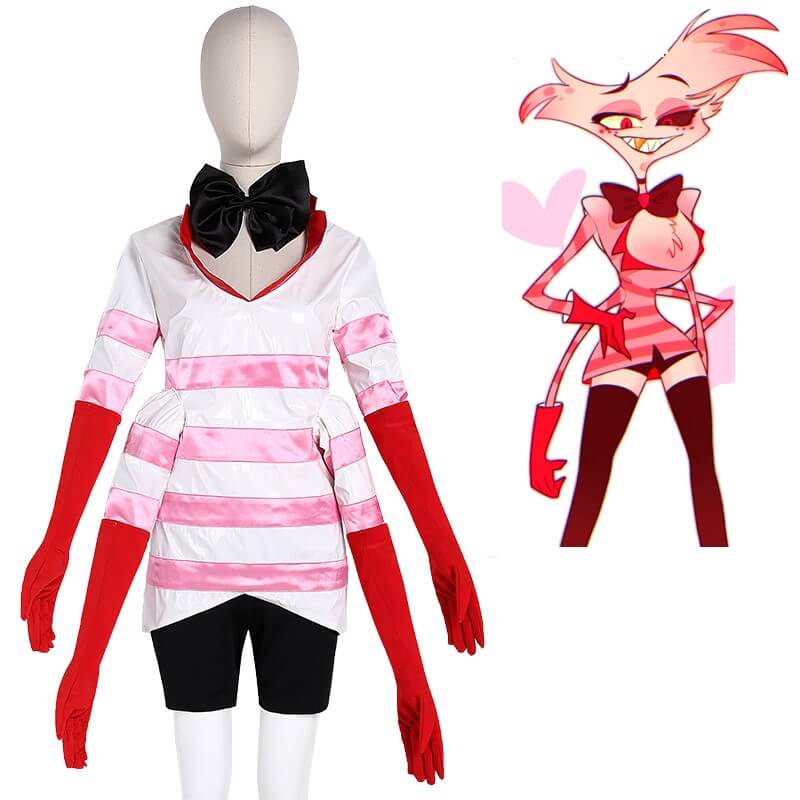 Hazbin Hotel Angel Dust Cosplay Costume Hallowcos