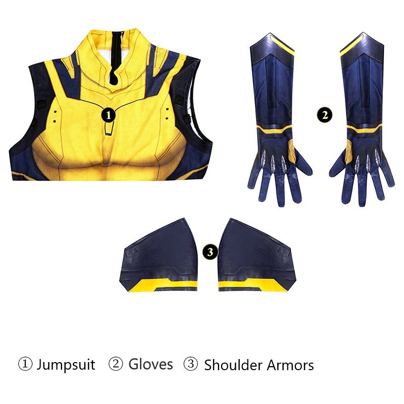 Deadpool 3 Wolverine Cosplay Costume Spandex Bodysuit Deadpool & Wolverine Sleeveless Style