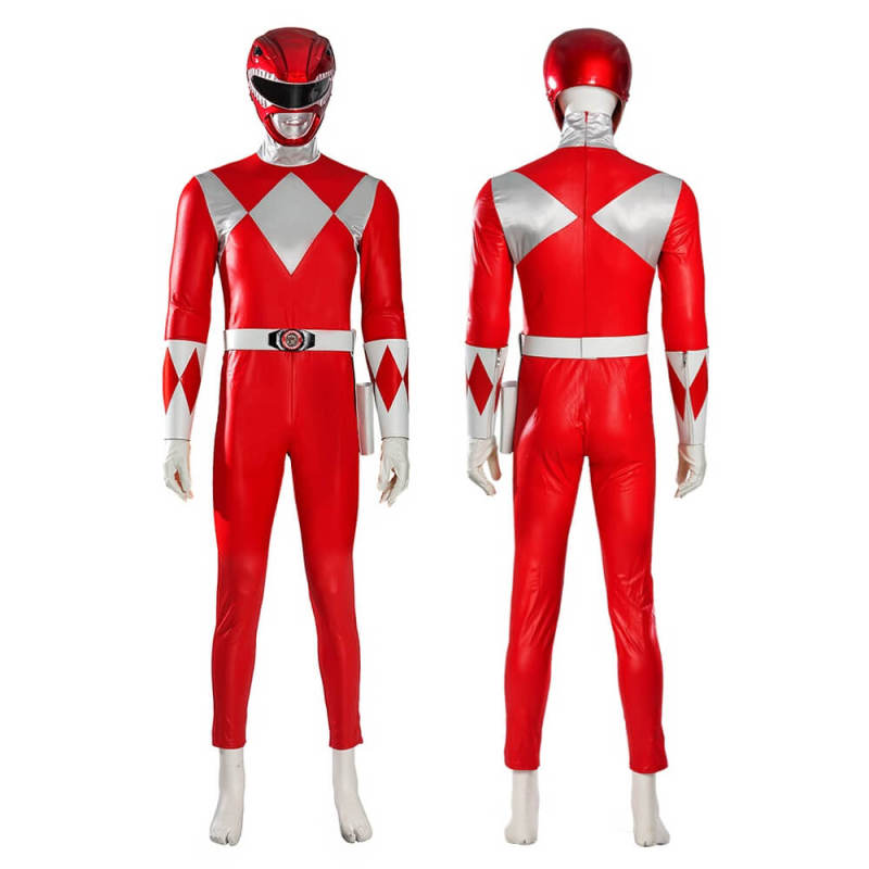 Halowcos Red Ranger Cosplay Costume Jason Lee Scott-Mighty Morphin Power Rangers