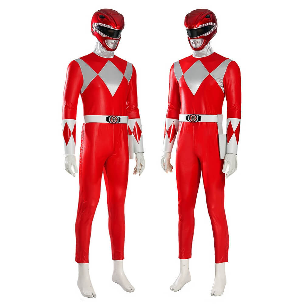 Halowcos Red Ranger Cosplay Costume Jason Lee Scott-Mighty Morphin Power Rangers