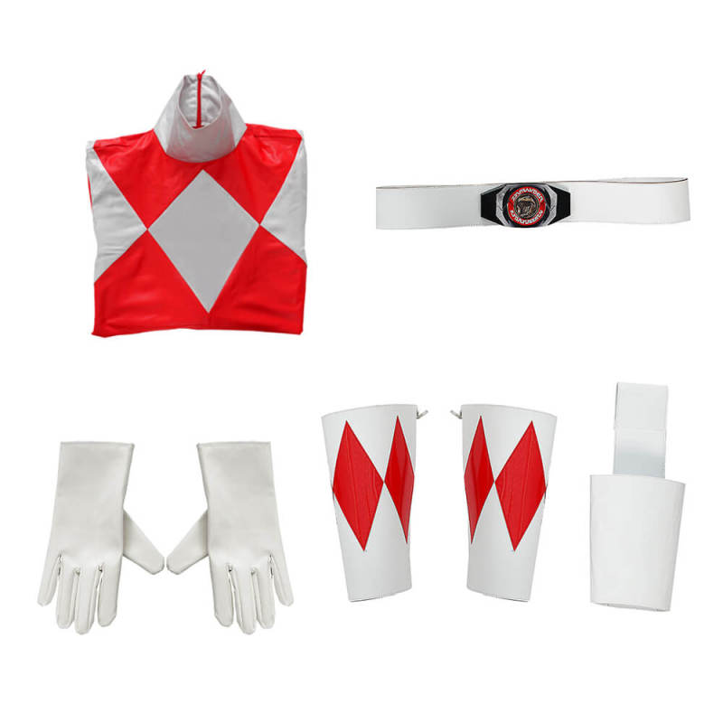 Halowcos Red Ranger Cosplay Costume Jason Lee Scott-Mighty Morphin Power Rangers