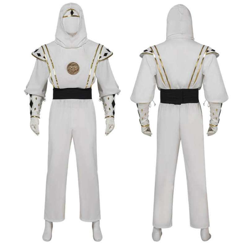 White Ninja Ranger Tommy Oliver Cosplay Costume -Power Rangers Hallowcos