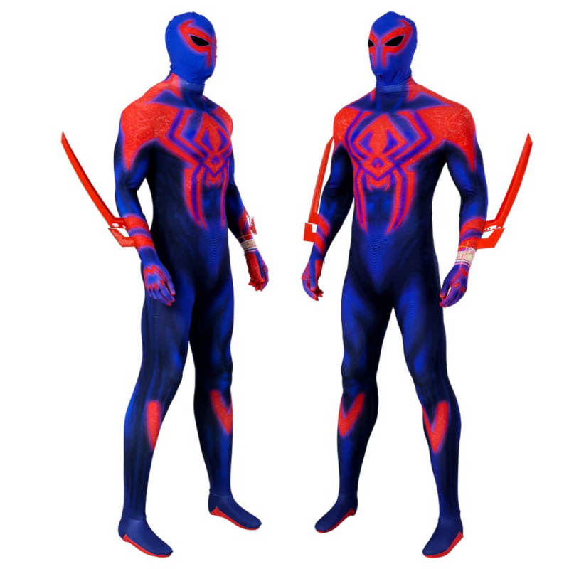 Across the Spider-Verse Spiderman 2099 Cosplay Costume with Cape Hallowcos