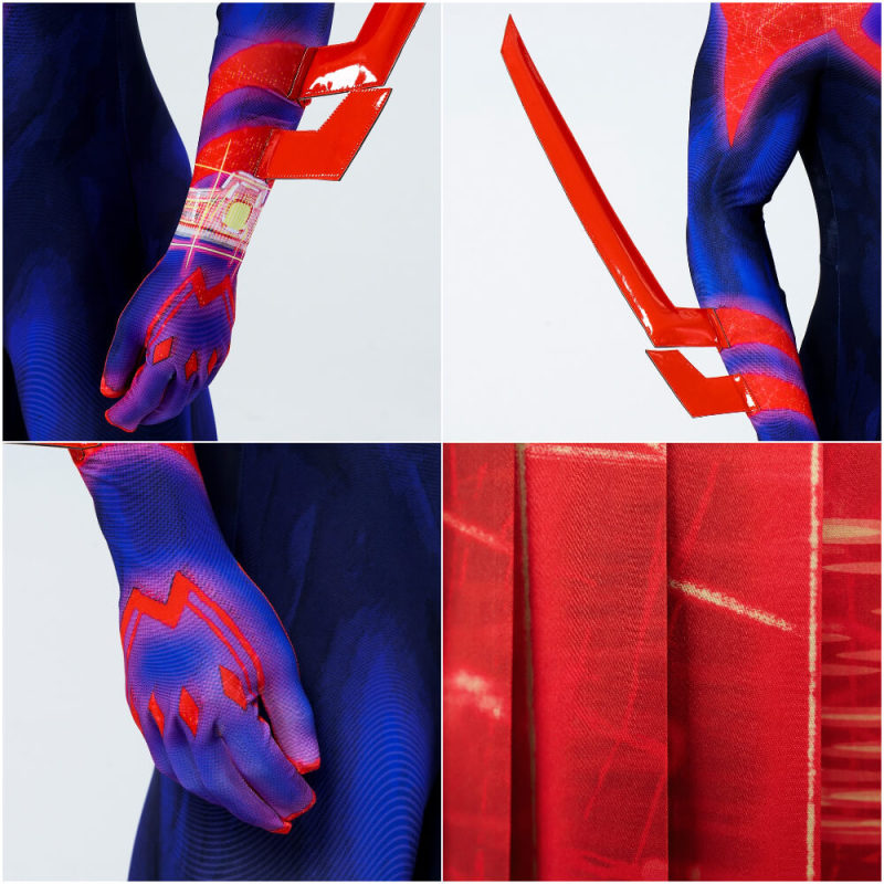 Across the Spider-Verse Spiderman 2099 Cosplay Costume with Cape Hallowcos