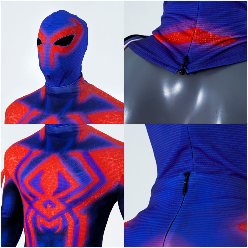 Across the Spider-Verse Spiderman 2099 Cosplay Costume with Cape Hallowcos