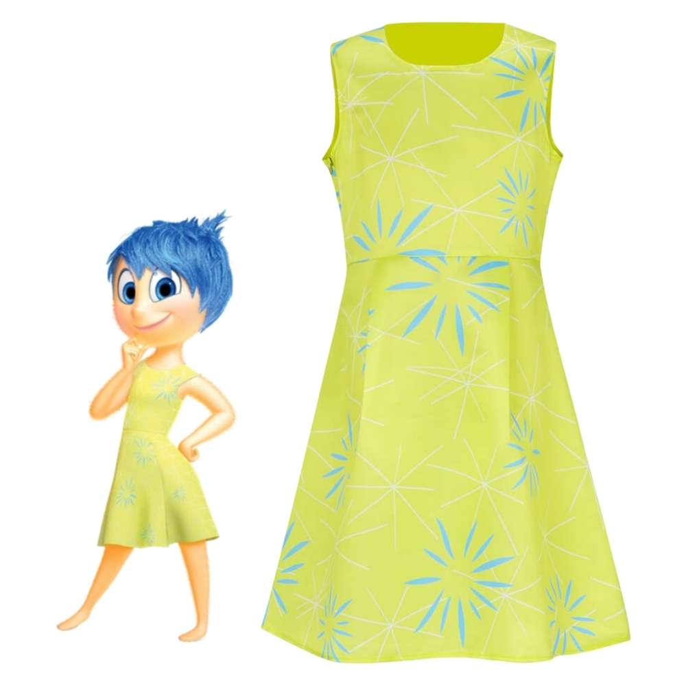 Inside Out 2 JOY Dress for Kids Cosplay Costume Hallowcos
